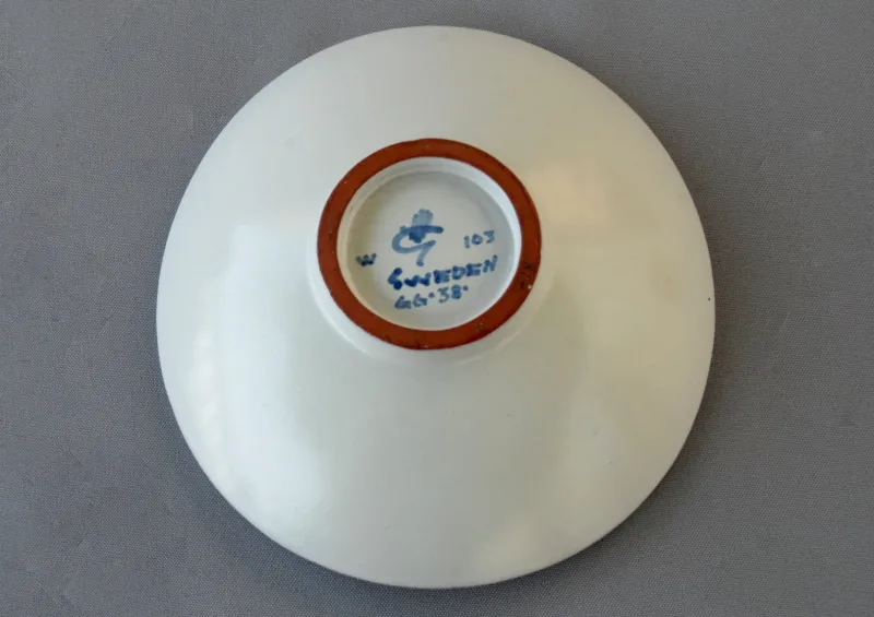 Sale Pamono Hand-Painted Bowl by Stig Lindberg for Gustavsberg, Sweden, 1950s