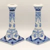 Hot Pamono Hand-Painted Candlesticks from Royal Delft, 1988, Set of 2