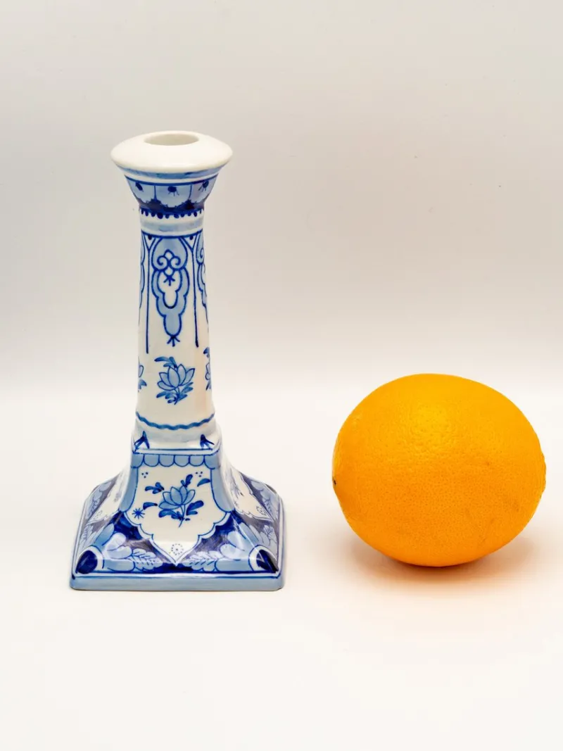Hot Pamono Hand-Painted Candlesticks from Royal Delft, 1988, Set of 2