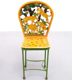 Pamono Hand-Painted Childrens Table and Chairs, India, 1993, Set of 3><noscript><img width=