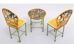 Pamono Hand-Painted Childrens Table and Chairs, India, 1993, Set of 3><noscript><img width=