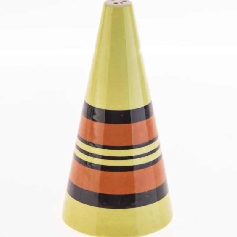 Pamono Hand-Painted Conical Ceramic Pottery Shaker by Clarice Cliff> Salt & Pepper Shakers