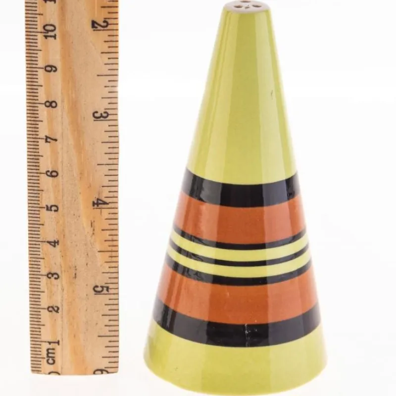 Pamono Hand-Painted Conical Ceramic Pottery Shaker by Clarice Cliff> Salt & Pepper Shakers