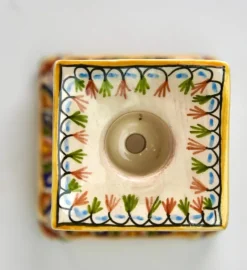 Pamono Hand-Painted Faience Candleholder, Rouen, 1900s><noscript><img width=