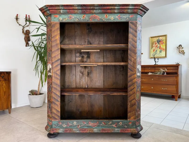 Pamono Hand-Painted Farmers Shelf, Bookcase, Tyrol Farmers Box, Riders Box G2030> Shelves & Wall Units