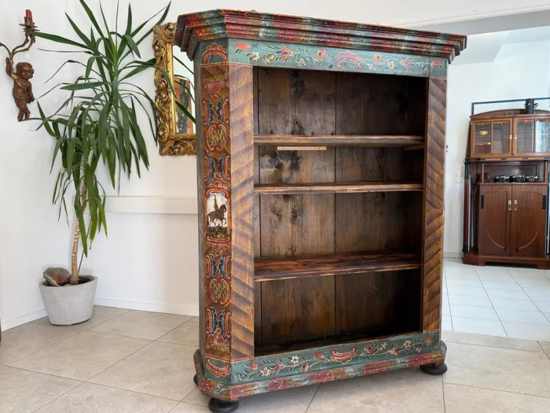 Pamono Hand-Painted Farmers Shelf, Bookcase, Tyrol Farmers Box, Riders Box G2030> Shelves & Wall Units