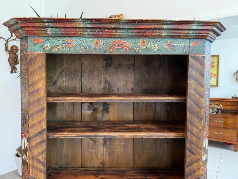 Pamono Hand-Painted Farmers Shelf, Bookcase, Tyrol Farmers Box, Riders Box G2030> Shelves & Wall Units