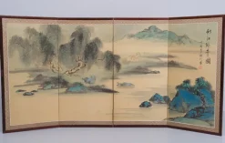 Pamono Hand-Painted Folding Screen, Japan, 1960s><noscript><img width=