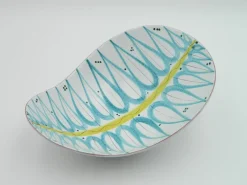 Pamono Hand-Painted Free-Form Faience Bowl by Stig Lindberg for Gustavsberg Sweden, 1960s> Bowls