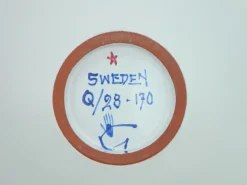 Pamono Hand-Painted Free-Form Faience Bowl by Stig Lindberg for Gustavsberg Sweden, 1960s><noscript><img width=