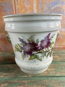 Pamono Hand-Painted Porcelain Jardinieres, Early 1900s, Set of 2><noscript><img width=