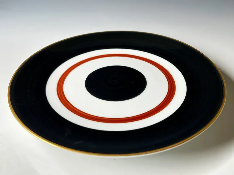 Pamono Handpainted Porcelain Plate by Marie Daage for Limoges> Dinner Plates & Bowls
