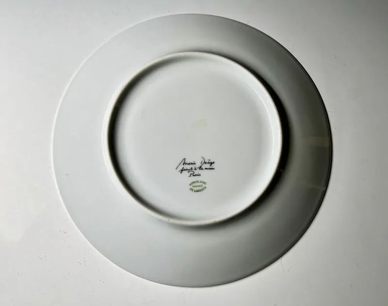 Pamono Handpainted Porcelain Plate by Marie Daage for Limoges> Dinner Plates & Bowls