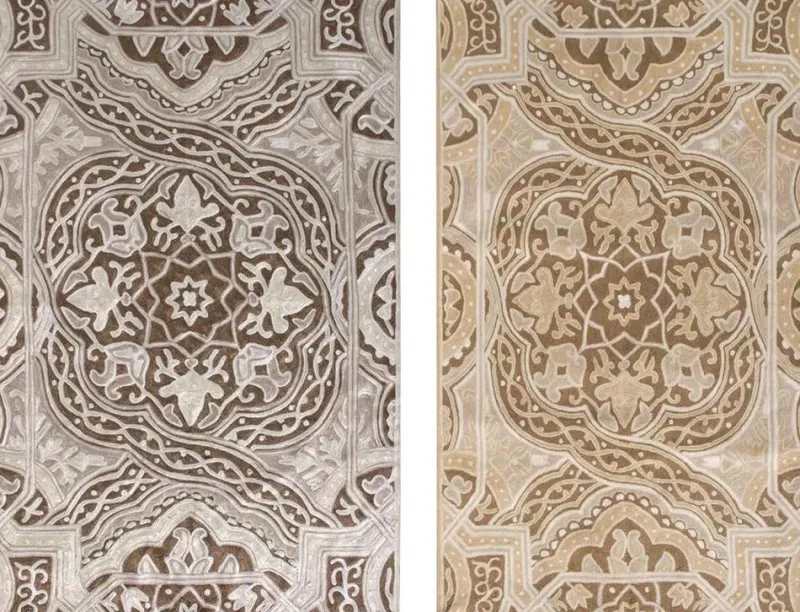 Discount Pamono Handwoven Chain Stitch Pattern Rug from R&K Principal Jahanshah Nazmiyal