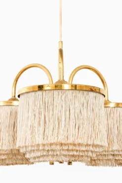 Clearance Pamono Hanging Lamp in Brass and Silk by Hans-Agne Jakobsson, 1960s