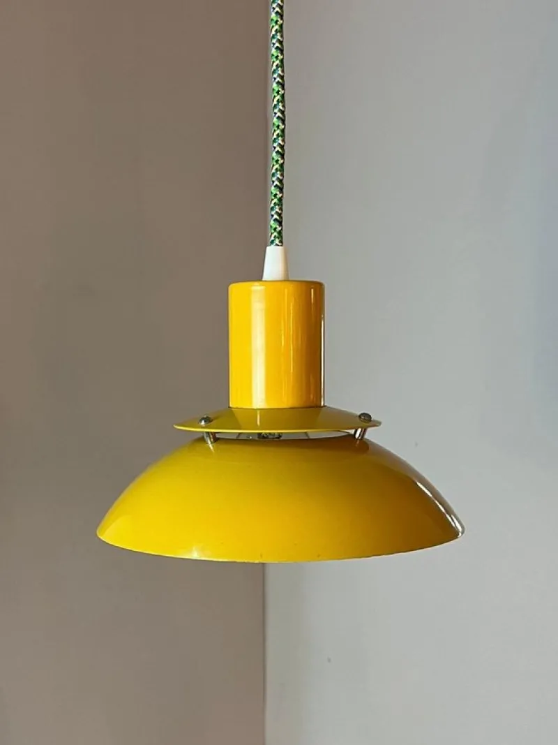 Pamono Hanging Lamp in Yellow Metal by Belid> Ceiling Lights