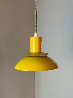 Pamono Hanging Lamp in Yellow Metal by Belid><noscript><img width=