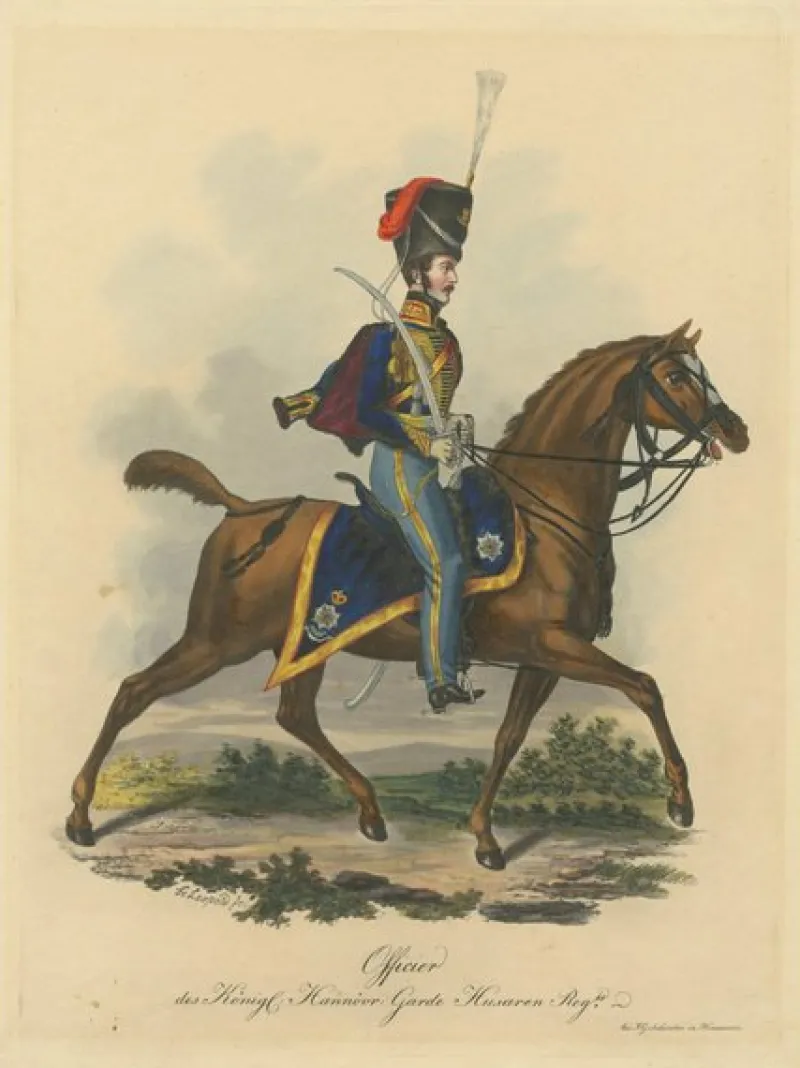 Pamono Hanoverian Guard Hussar Officer Elegance, Print> Posters