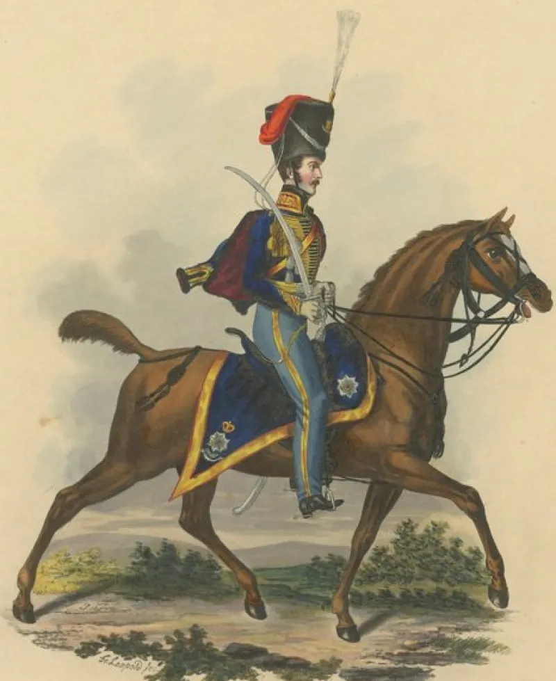 Pamono Hanoverian Guard Hussar Officer Elegance, Print> Posters