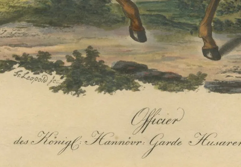 Pamono Hanoverian Guard Hussar Officer Elegance, Print> Posters