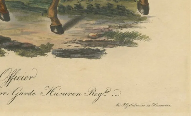 Pamono Hanoverian Guard Hussar Officer Elegance, Print> Posters