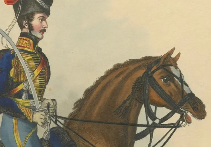 Pamono Hanoverian Guard Hussar Officer Elegance, Print> Posters