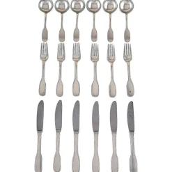 Pamono Hans Hansen Silver Cutlery Susanne in Sterling Silver, 20th Century, Set of 18> Cutlery & Serving Utensils