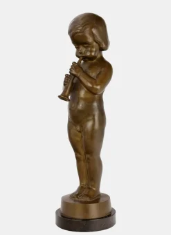 Pamono Hans Harders, Boy Playing the Shawm, 1920s, Bronze> Art Deco