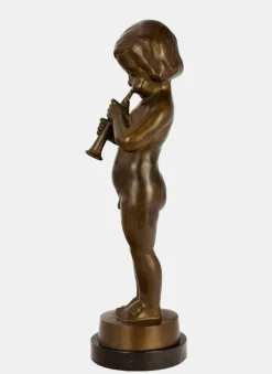 Pamono Hans Harders, Boy Playing the Shawm, 1920s, Bronze> Art Deco