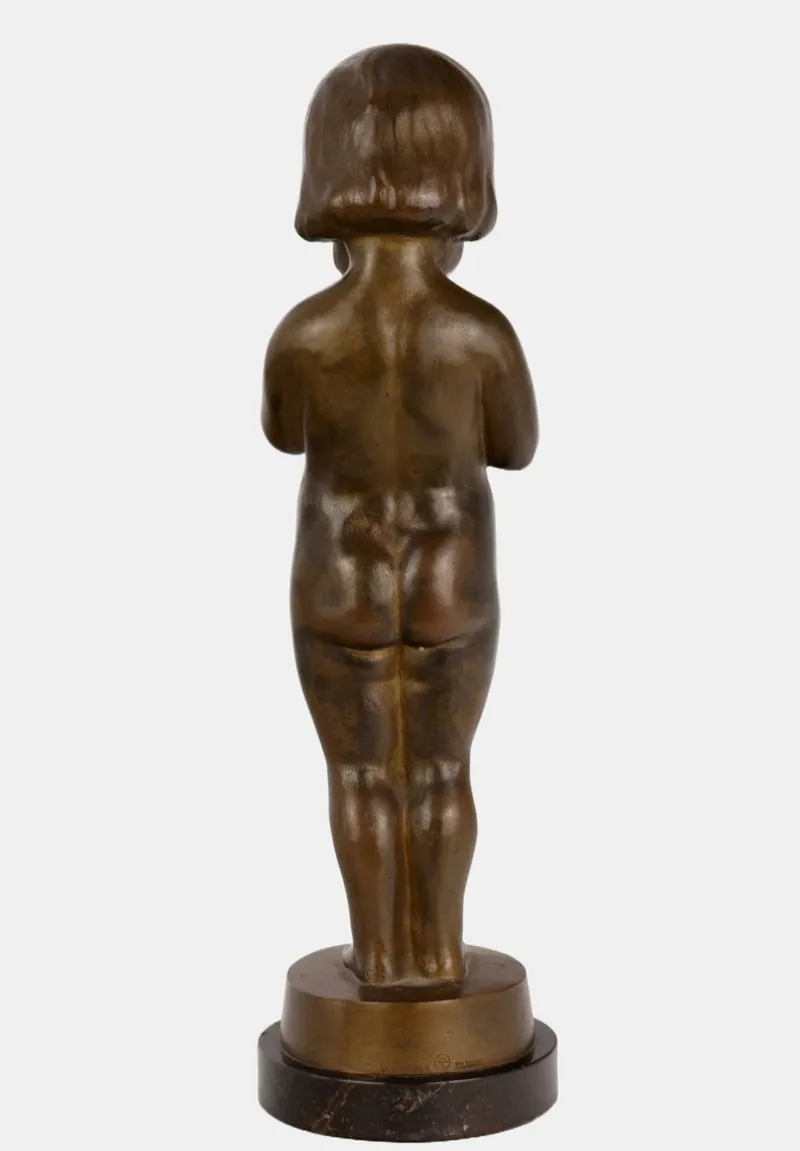 Pamono Hans Harders, Boy Playing the Shawm, 1920s, Bronze> Art Deco