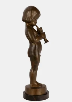 Pamono Hans Harders, Boy Playing the Shawm, 1920s, Bronze><noscript><img width=
