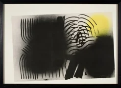 Pamono Hans Hartung, 1971, Crayon & Lithograph, Framed> Minimalist