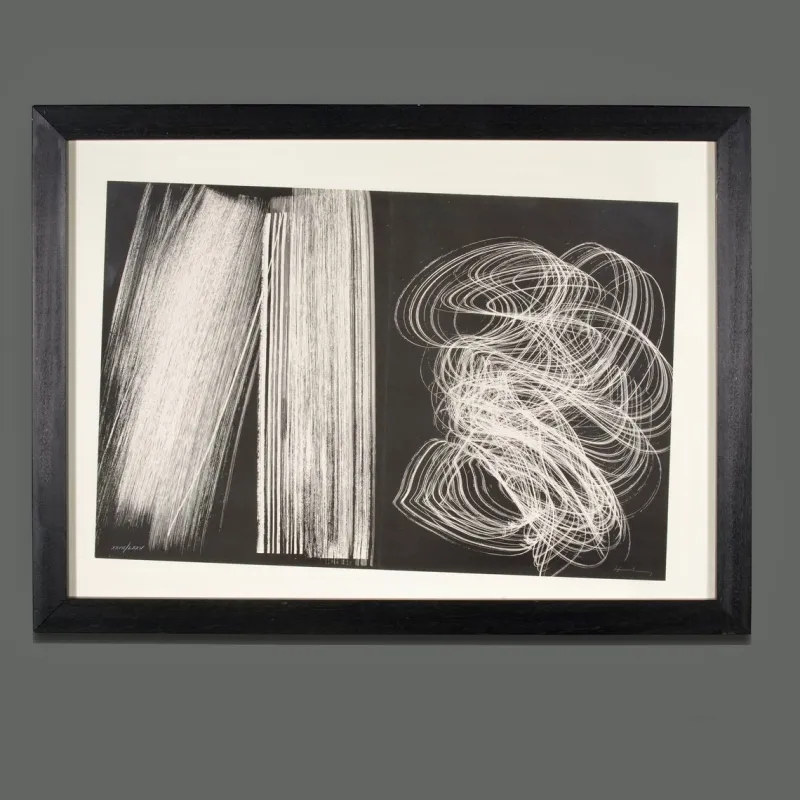 Pamono Hans Hartung, Farandole, 1971, Lithograph, Framed> Minimalist