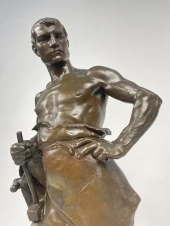 Hot Pamono Hans Muller, Labor Omnia Vincit, 1920s, Bronze & Marble