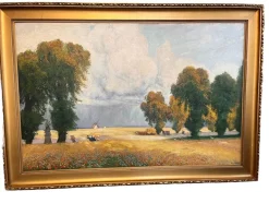 Pamono Hans Wilt, Landscape, 1890s, Oil on Canvas, Framed> Impressionist