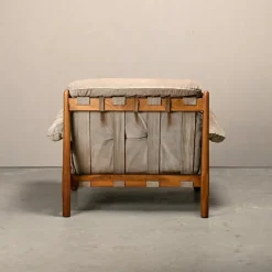 Discount Pamono Hardwood and Suede Lounge Chair in the style of Percival Lafer and Jean Gillon, 1960s
