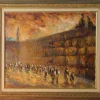 Sale Pamono Harold Rotenberg, Western Wall, 1950s, Oil on Canvas, Framed