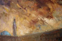 Sale Pamono Harold Rotenberg, Western Wall, 1950s, Oil on Canvas, Framed