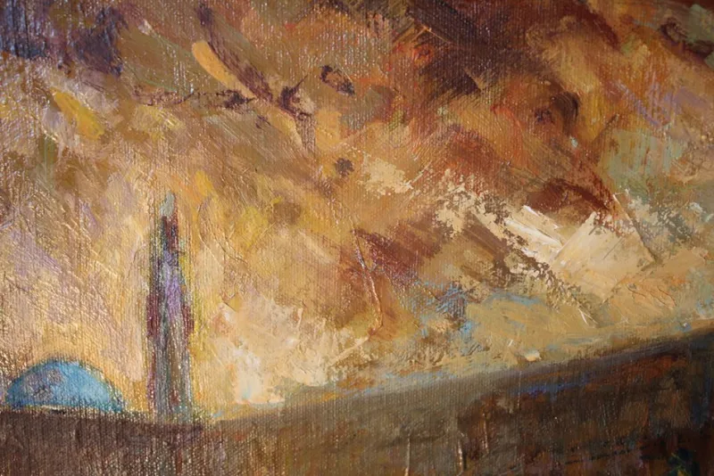 Sale Pamono Harold Rotenberg, Western Wall, 1950s, Oil on Canvas, Framed