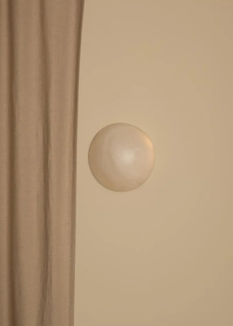 Clearance Pamono Havano White Alabaster Wall Sconce by Simone & Marcel