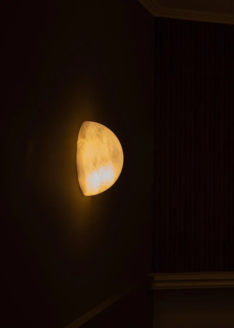 Clearance Pamono Havano White Alabaster Wall Sconce by Simone & Marcel