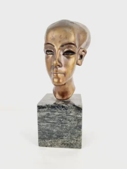 Pamono Head of Nefertiti, 1920s-1940s, Bronze> Art Deco
