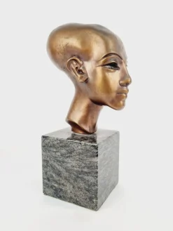 Pamono Head of Nefertiti, 1920s-1940s, Bronze><noscript><img width=