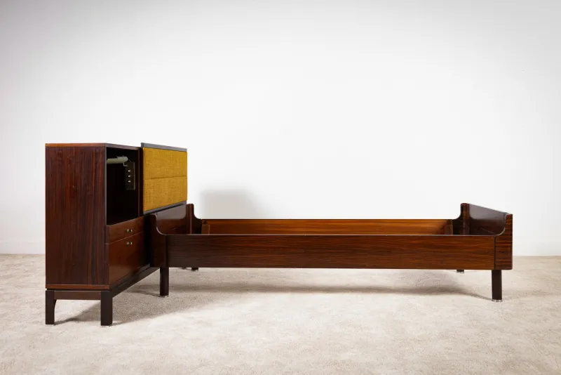 Pamono Headboard with Single Bed from Mim Roma, Italy, 1960s