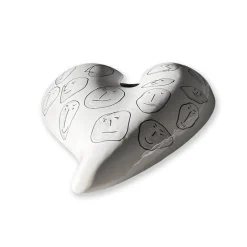 Online Pamono Heart in Ceramic Human Faces Nero N.1 by Gianni Veneziano for Kiasmo
