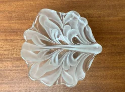 Best Pamono Heavy Vintage German Floral Glass Bowl from Walther Glas, 1970s