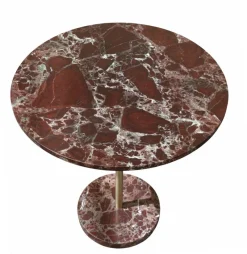 Pamono Height-Adjustable Red Marble and Brass Table, 1990s><noscript><img width=