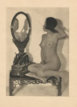 Pamono Heinz von Perckhammer, Nude Before a Mirror, Original Photogravure, 1928> Art Deco