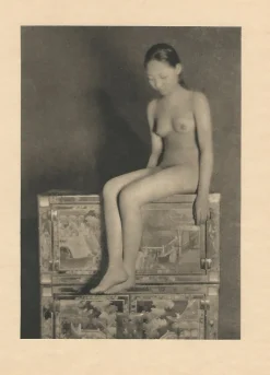 Pamono Heinz von Perckhammer, Nude Chinese Girl on Cabinet, Original Heliogravure, 1928> Art Deco|Photography
