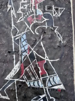 Pamono Helen Mai, The Warrior Proof, 1960s, Metal on Terracotta Plaque> Minimalist|Mid-Century